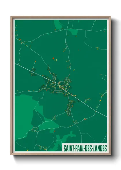 Une affiche de carte sur Saint-Paul-des-Landes