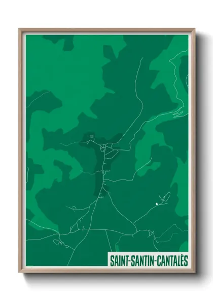 Une affiche de carte sur Saint-Santin-Cantalès