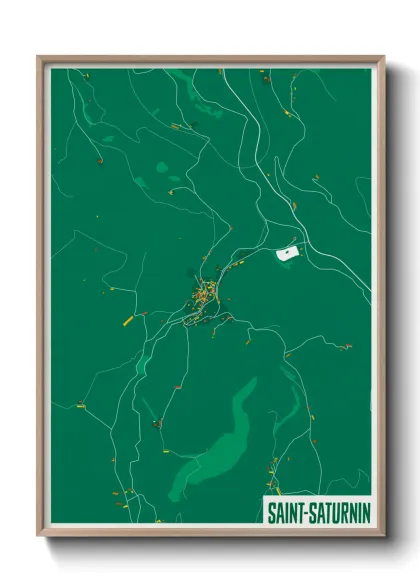 Une affiche de carte sur Saint-Saturnin