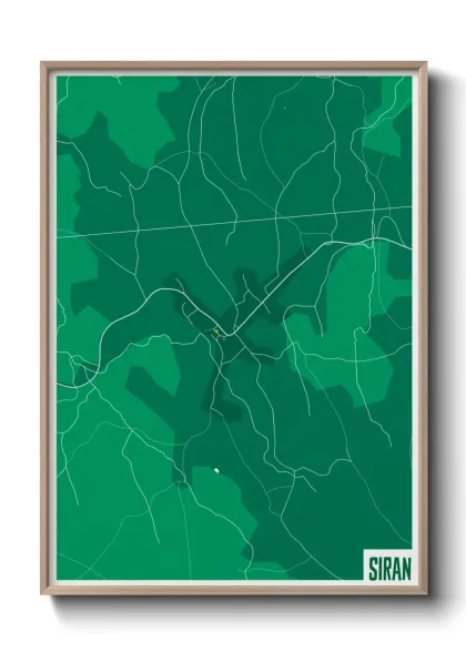 Une affiche de carte sur Siran