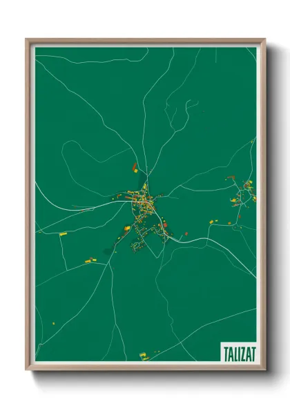 Une affiche de carte sur Talizat