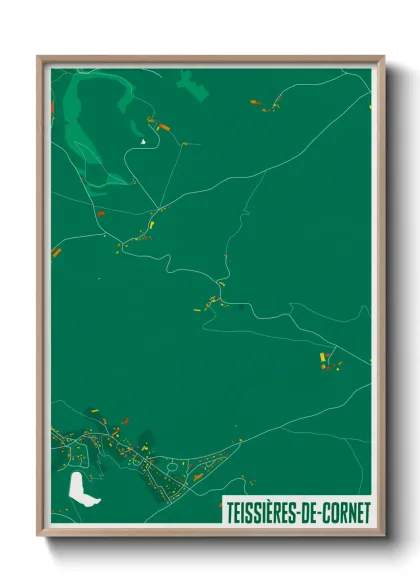 Une affiche de carte sur Teissières-de-Cornet