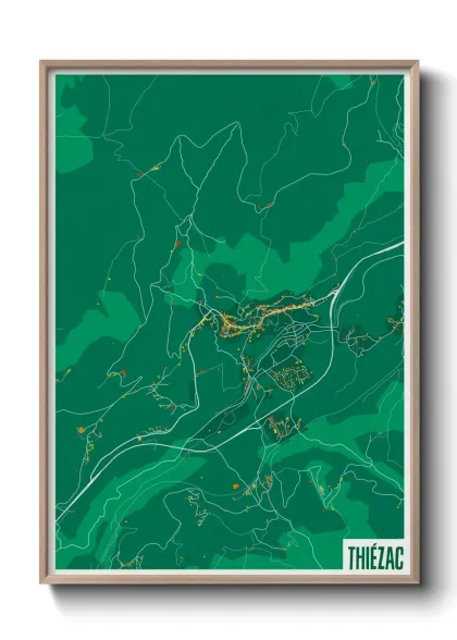 Une affiche de carte sur Thiézac