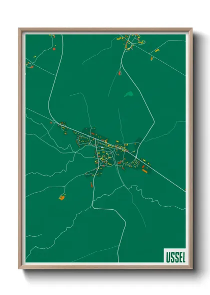 Une affiche de carte sur Ussel