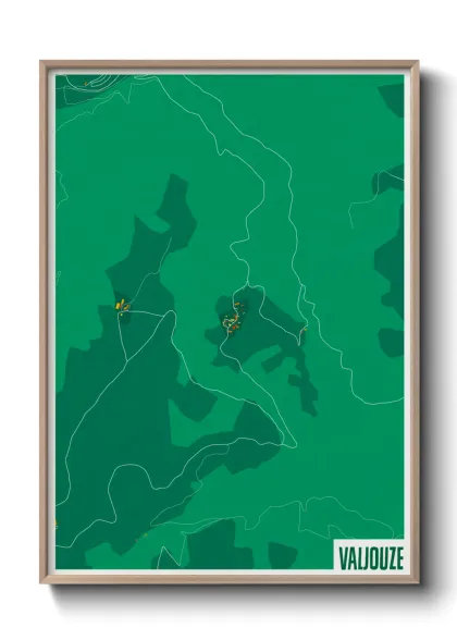 Une affiche de carte sur Valjouze