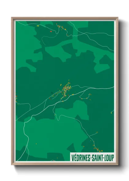 Une affiche de carte sur Védrines-Saint-Loup