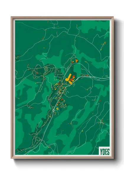 Une affiche de carte sur Ydes