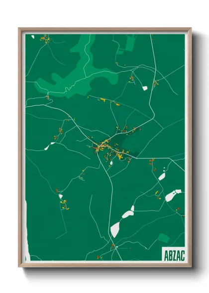 Une affiche de carte sur Abzac