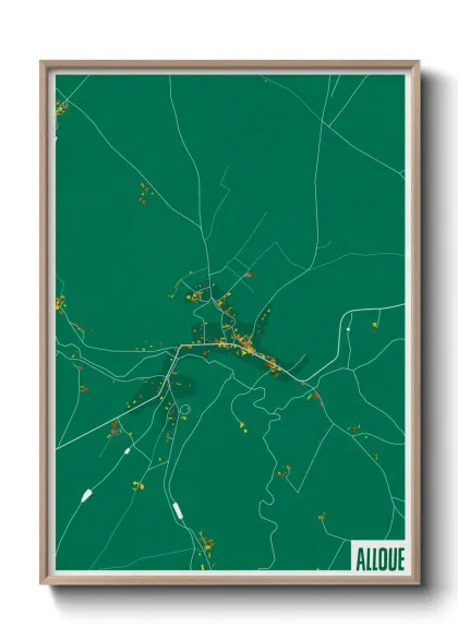 Une affiche de carte sur Alloue