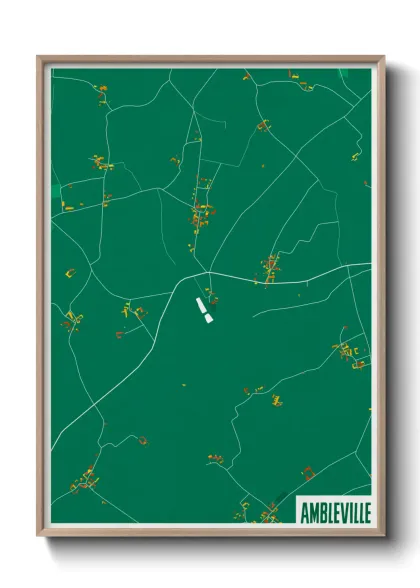 Une affiche de carte sur Ambleville