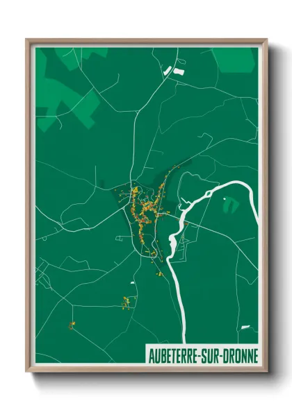 Une affiche de carte sur Aubeterre-sur-Dronne