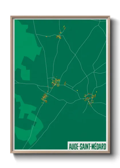 Une affiche de carte sur Auge-Saint-Médard