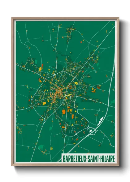 Une affiche de carte sur Barbezieux-Saint-Hilaire