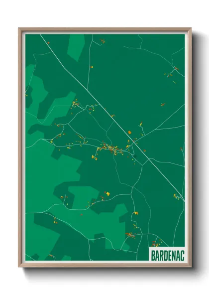Une affiche de carte sur Bardenac
