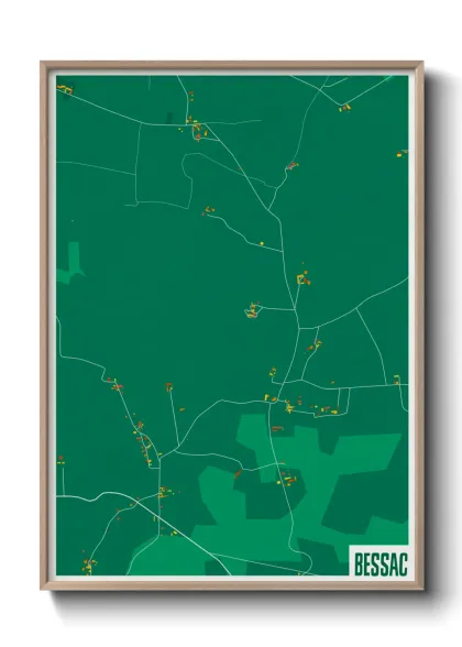 Une affiche de carte sur Bessac