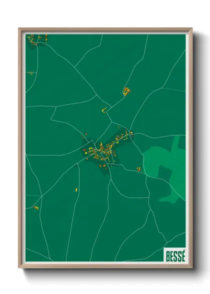 Une affiche de carte sur Bessé