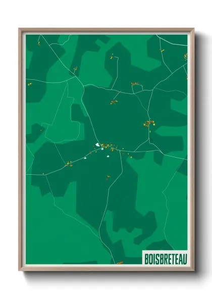 Une affiche de carte sur Boisbreteau