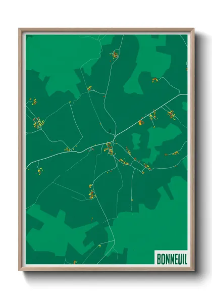Une affiche de carte sur Bonneuil