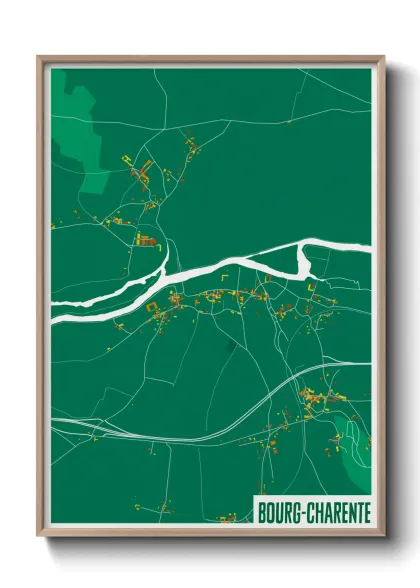 Une affiche de carte sur Bourg-Charente