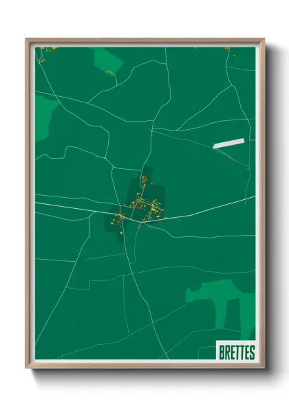 Une affiche de carte sur Brettes