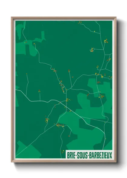 Une affiche de carte sur Brie-sous-Barbezieux