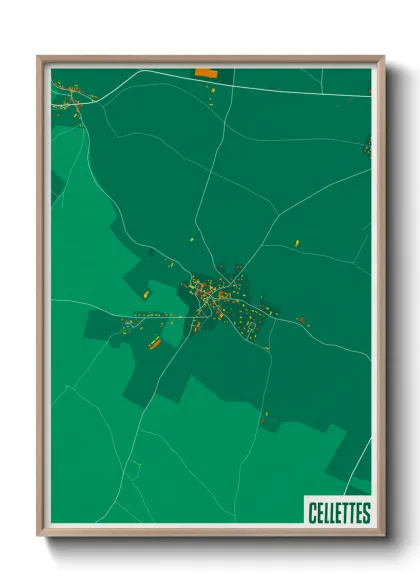 Une affiche de carte sur Cellettes