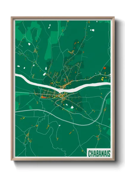 Une affiche de carte sur Chabanais