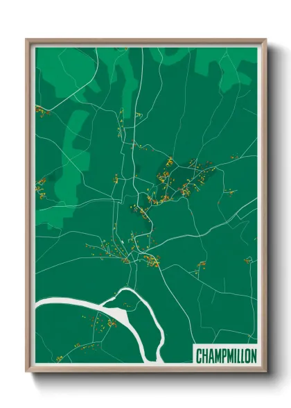 Une affiche de carte sur Champmillon