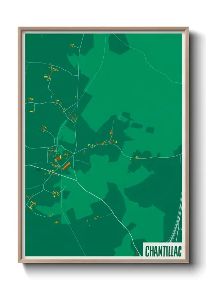 Une affiche de carte sur Chantillac