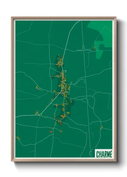 Une affiche de carte sur Charmé
