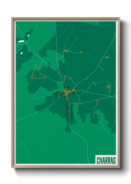 Une affiche de carte sur Charras