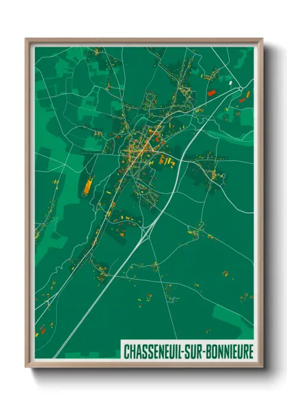 Une affiche de carte sur Chasseneuil-sur-Bonnieure