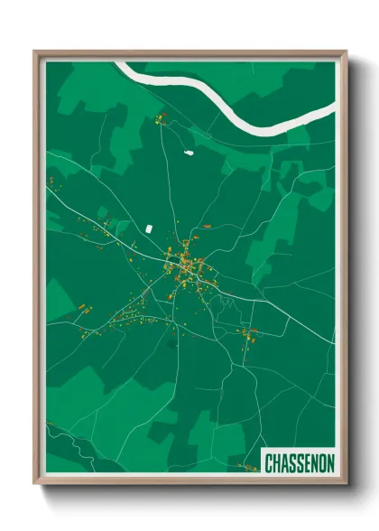 Une affiche de carte sur Chassenon