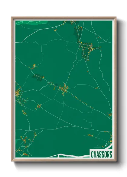 Une affiche de carte sur Chassors