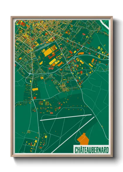 Une affiche de carte sur Châteaubernard