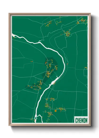 Une affiche de carte sur Chenon