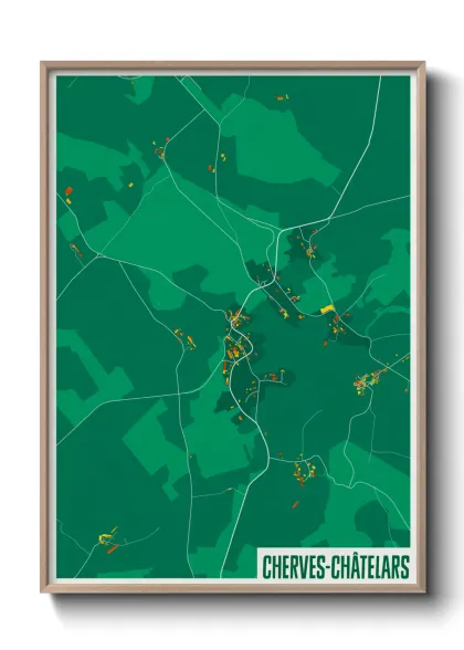 Une affiche de carte sur Cherves-Châtelars