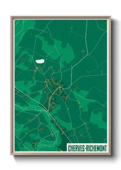 Une affiche de carte sur Cherves-Richemont
