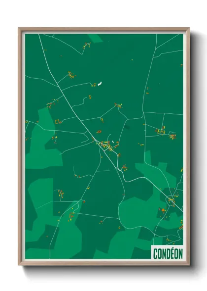 Une affiche de carte sur Condéon