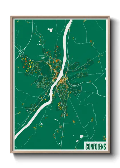 Une affiche de carte sur Confolens