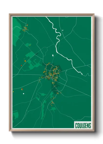 Une affiche de carte sur Coulgens