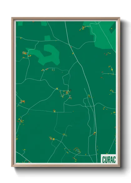 Une affiche de carte sur Curac