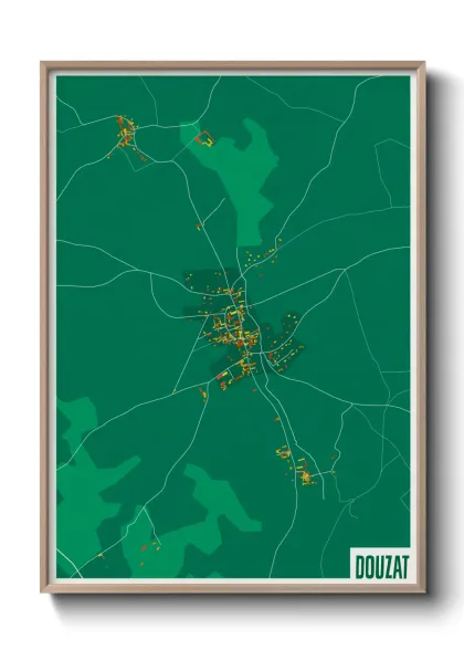 Une affiche de carte sur Douzat