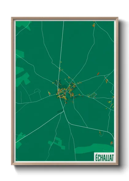 Une affiche de carte sur Échallat