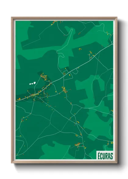 Une affiche de carte sur Écuras