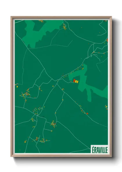 Une affiche de carte sur Éraville