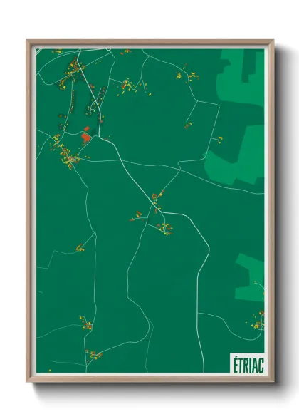 Une affiche de carte sur Étriac
