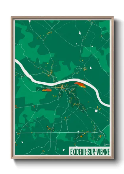 Une affiche de carte sur Exideuil-sur-Vienne
