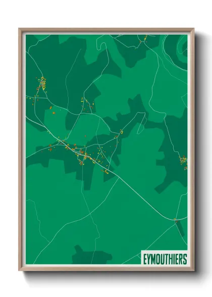 Une affiche de carte sur Eymouthiers