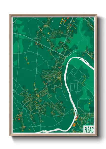 Une affiche de carte sur Fléac